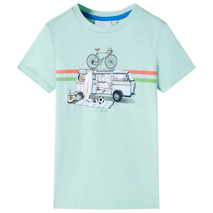 T-shirt til børn str. 116 lys mintgrøn