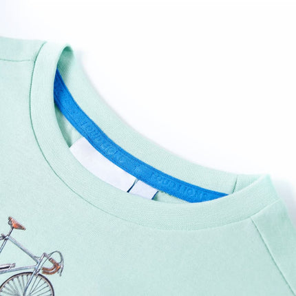 T-shirt til børn str. 140 lys mintgrøn