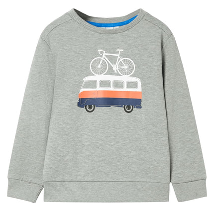 Sweatshirt til børn str. 116 lys kakimeleret