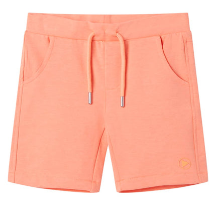 Shorts til børn str. 128 med snøre neon-orange