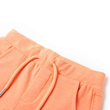 Shorts til børn str. 128 med snøre neon-orange