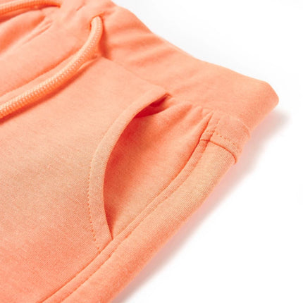 Shorts til børn str. 128 med snøre neon-orange