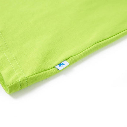 T-shirt til børn str. 116 limegrøn