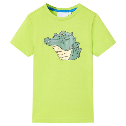 T-shirt til børn str. 128 limegrøn