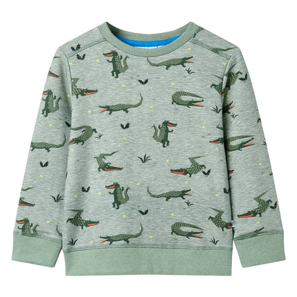 Sweatshirt til børn str. 116 lys kakimeleret