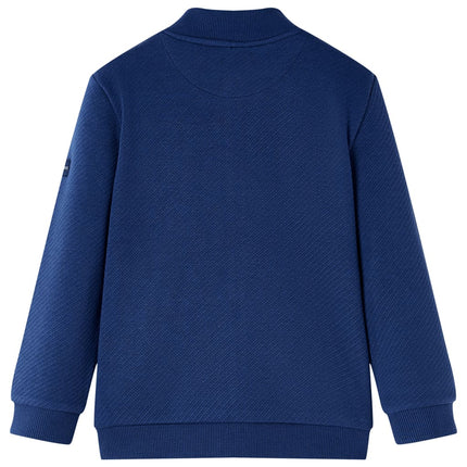 Sweatshirt til børn str. 92 med lynlås marineblå