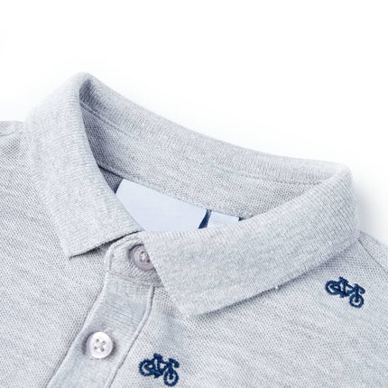 Polo til børn str. 128 gråmeleret