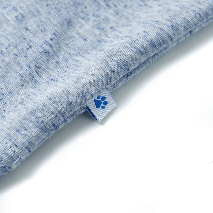 Kortærmet T-shirt til børn str. 116 blåmeleret