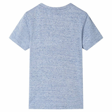 Kortærmet T-shirt til børn str. 128 blåmeleret