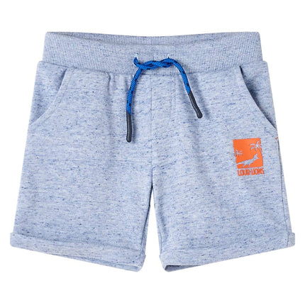 Shorts til børn str. 116 med snøre blåmeleret