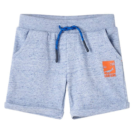 Shorts til børn str. 128 med snøre blåmeleret