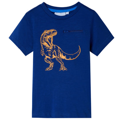 T-shirt til børn str. 128 mørkeblå