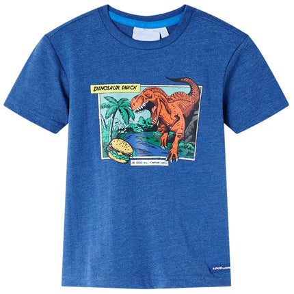 T-shirt til børn str. 140 blåmeleret