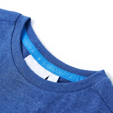 T-shirt til børn str. 140 blåmeleret