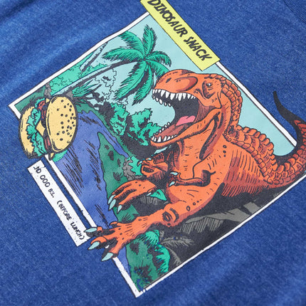 T-shirt til børn str. 140 blåmeleret