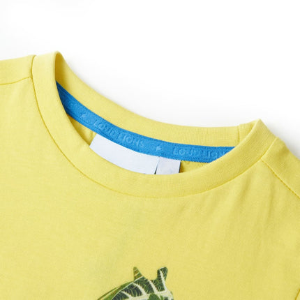 T-shirt til børn str. 128 gul