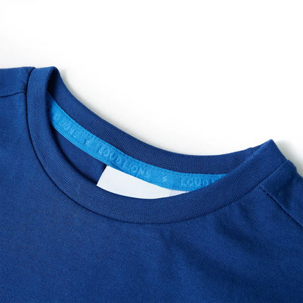 T-shirt til børn str. 116 mørkeblå