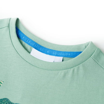 T-shirt til børn str. 92 lys kakifarve