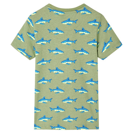 T-shirt til børn str. 104 kakifarvet