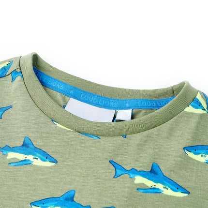T-shirt til børn str. 140 kakifarvet