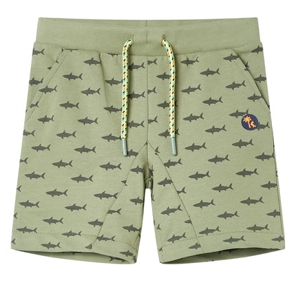 Shorts til børn str. 128 med snøre lys kakifarve