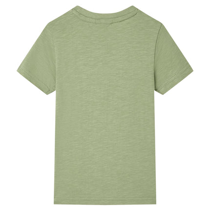 T-shirt til børn str. 116 kakifarvet