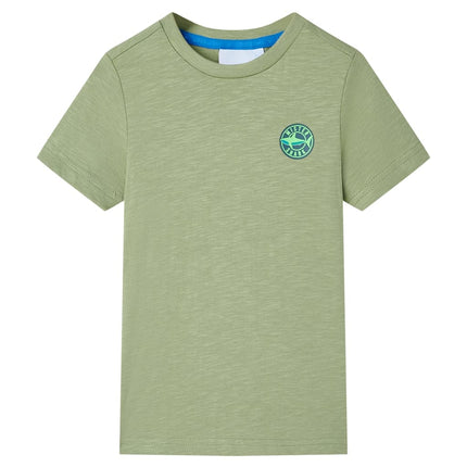 T-shirt til børn str. 128 kakifarvet