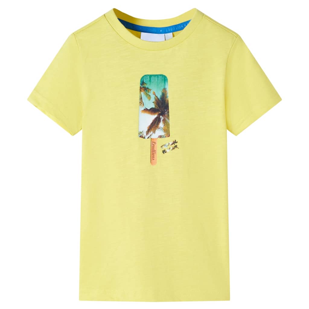 T-shirt til børn str. 128 gul