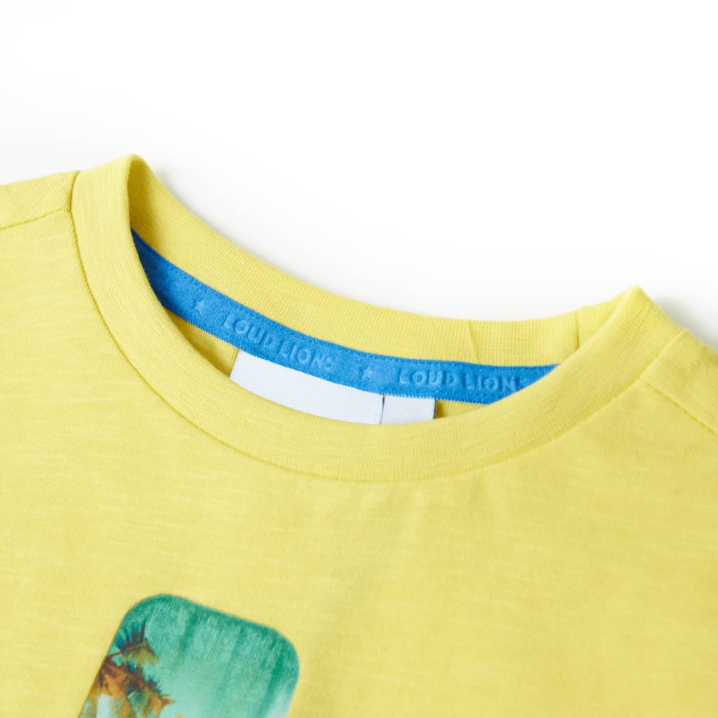 T-shirt til børn str. 128 gul