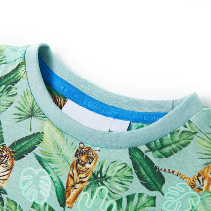 T-shirt til børn str. 140 lys grønmeleret