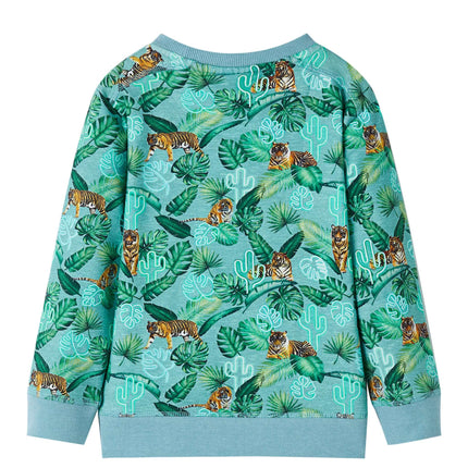 Sweatshirt til børn str. 116 lys grønmeleret