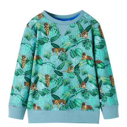 Sweatshirt til børn str. 140 lys grønmeleret