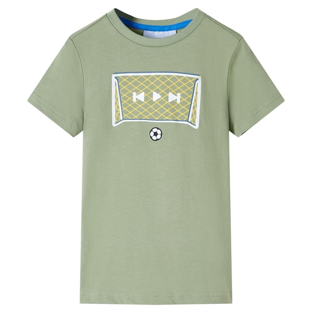 T-shirt til børn str. 116 lys kakifarve