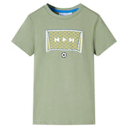 T-shirt til børn str. 116 lys kakifarve