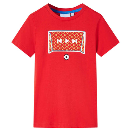 T-shirt til børn str. 128 rød
