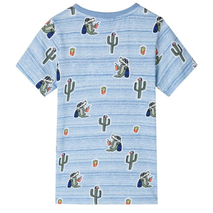 T-shirt til børn str. 128 blå