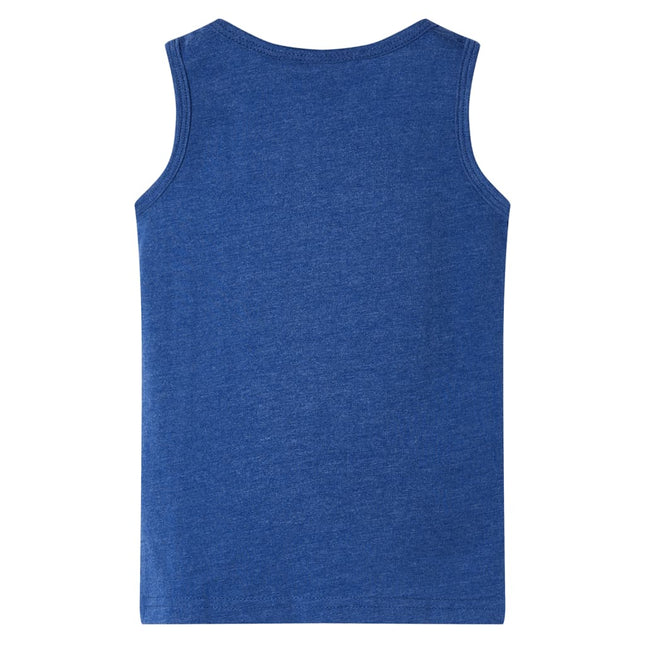 Tanktop til børn str. 116 blåmeleret