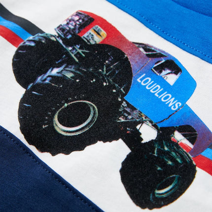 T-shirt til børn str. 92 blå og marineblå