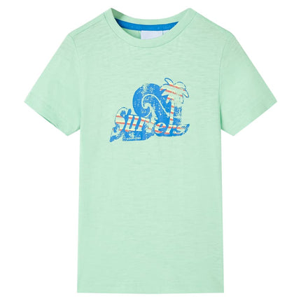 T-shirt til børn str. 128 lysegrøn