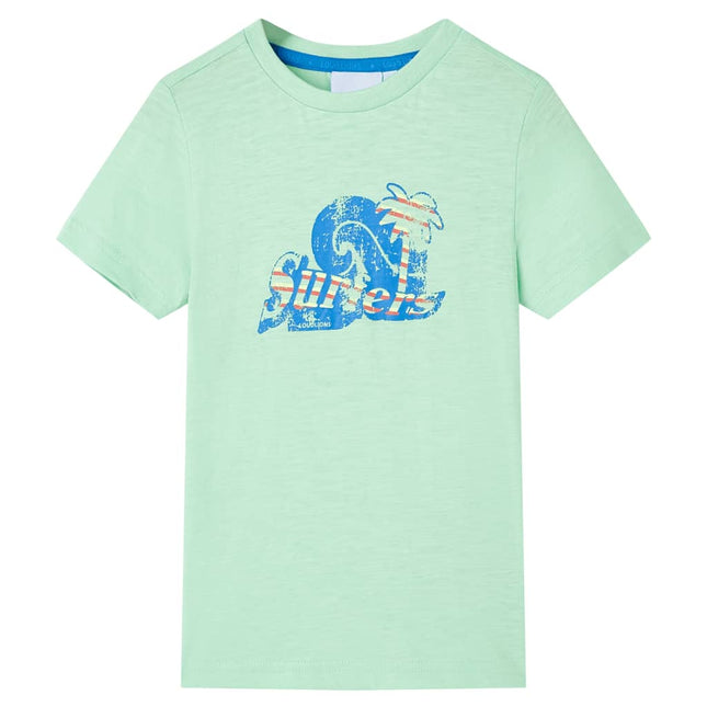 T-shirt til børn str. 128 lysegrøn