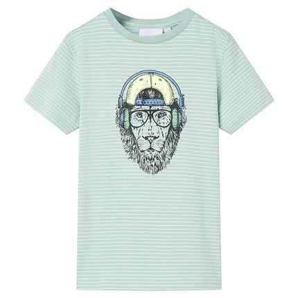 T-shirt til børn str. 104 striber lys mintgrøn
