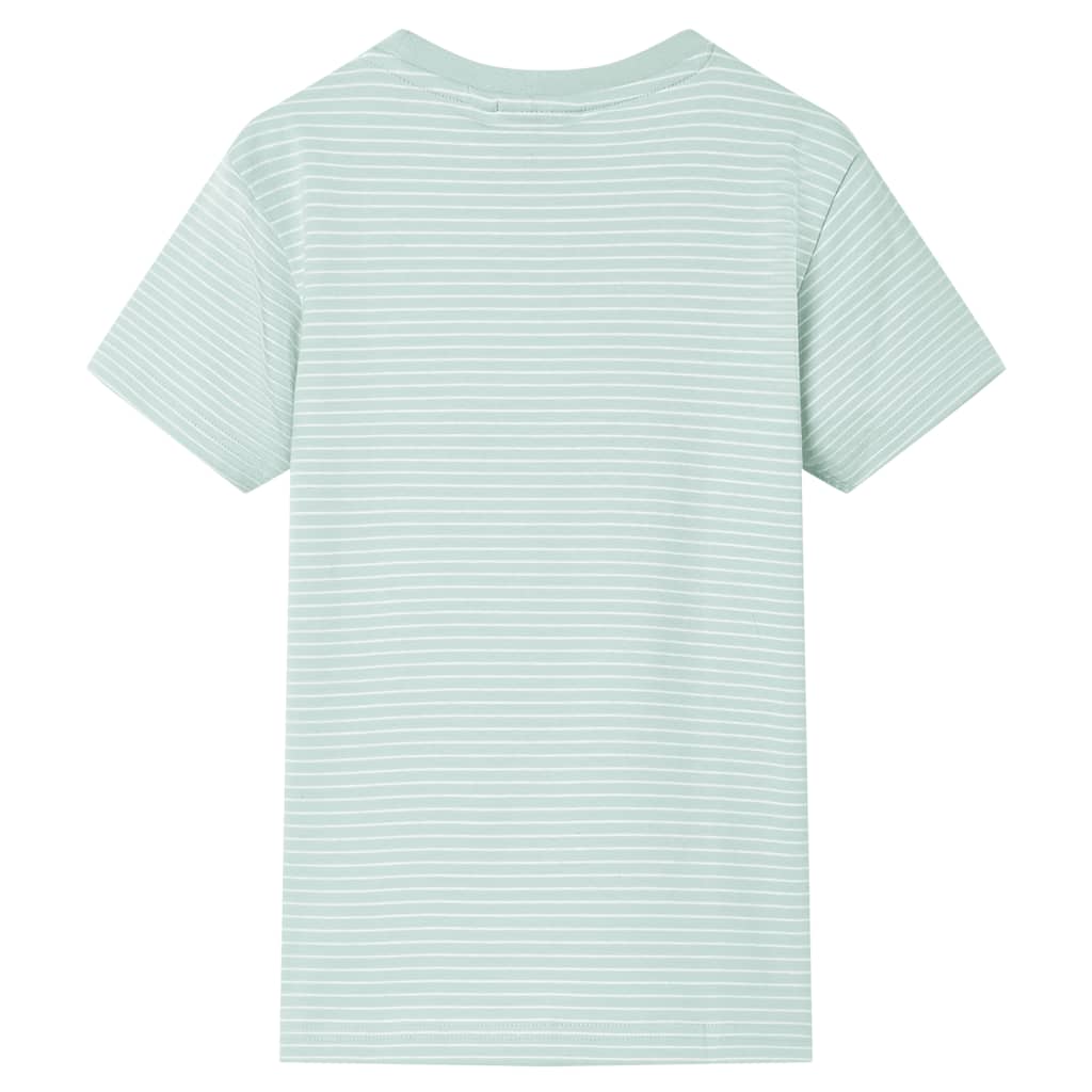 T-shirt til børn str. 104 striber lys mintgrøn