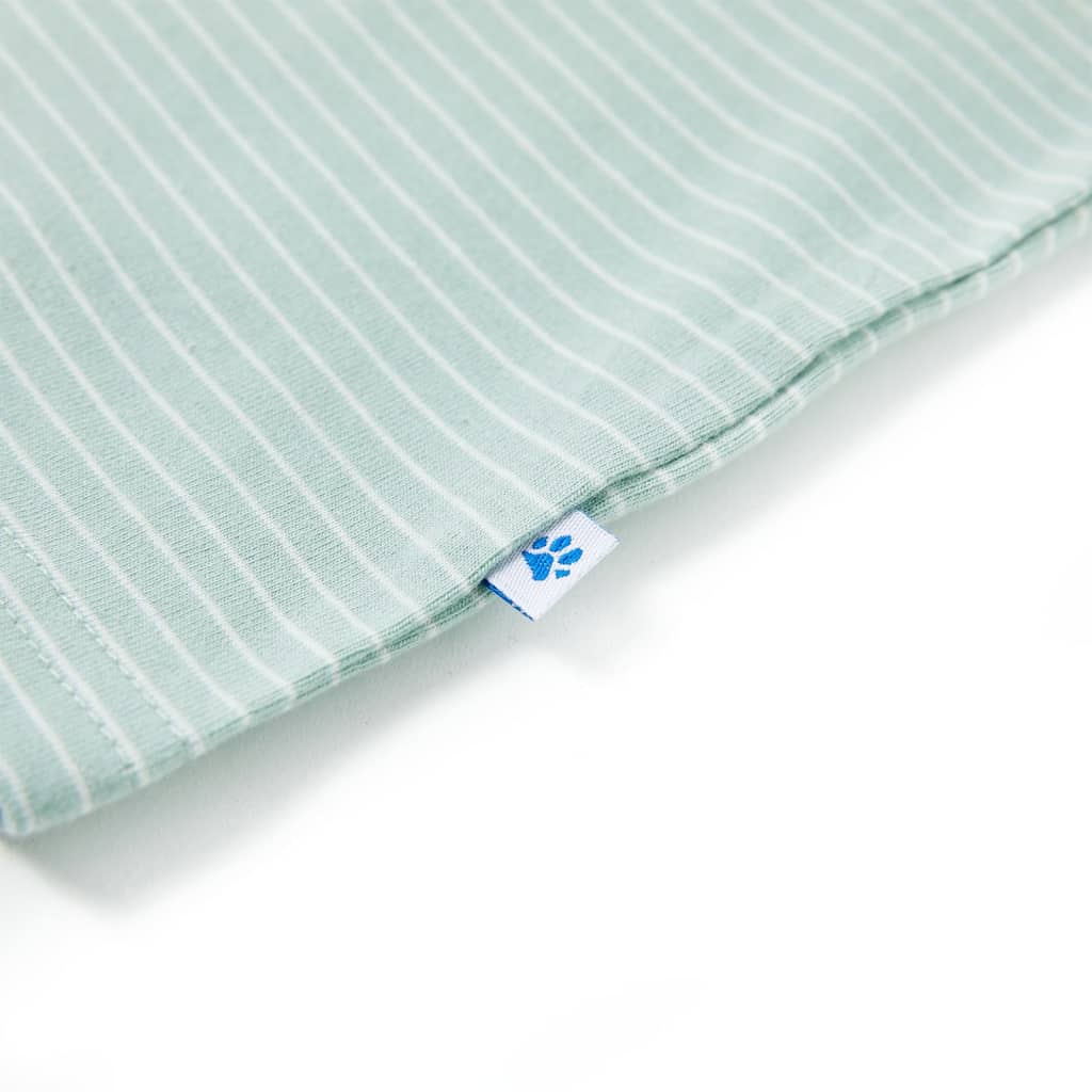 T-shirt til børn str. 104 striber lys mintgrøn
