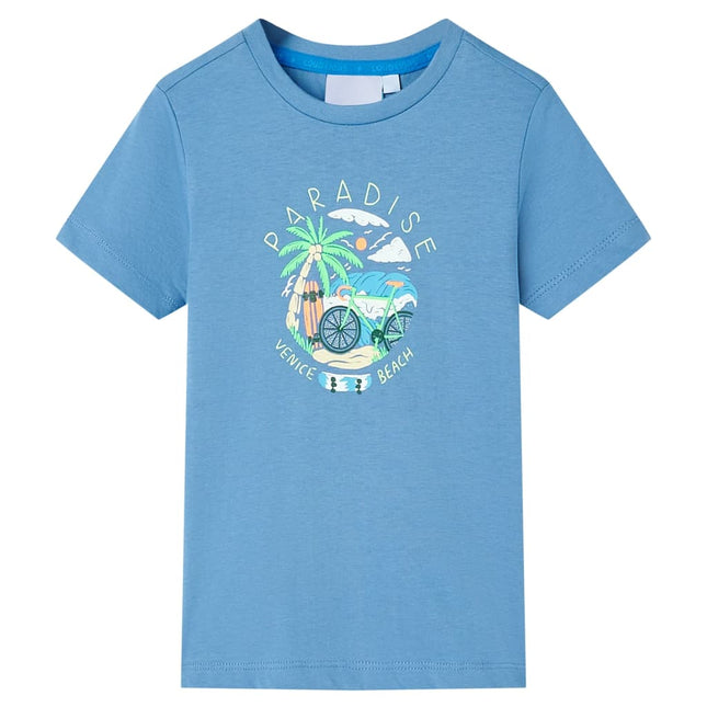 T-shirt til børn str. 116 blå