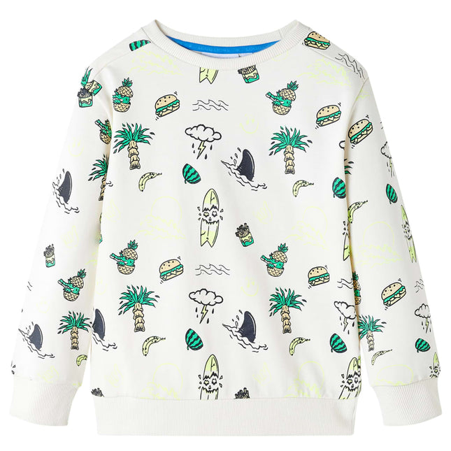 Sweatshirt til børn str. 116 ecrufarvet