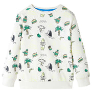 Sweatshirt til børn str. 128 ecrufarvet