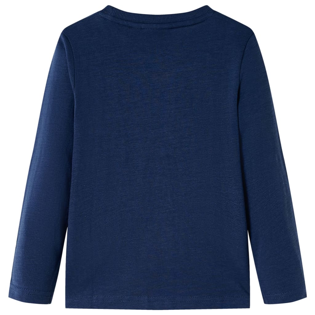 Langærmet T-shirt til børn str. 128 blåmeleret