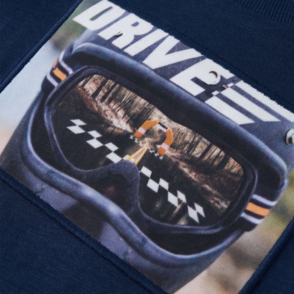 Langærmet T-shirt til børn str. 128 blåmeleret