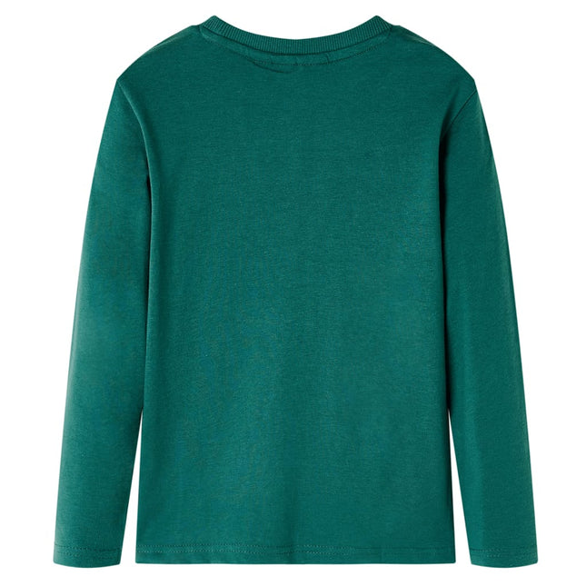 Langærmet T-shirt til børn str. 92 grøn