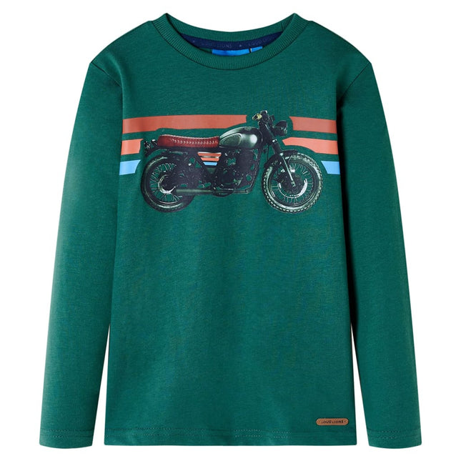 Langærmet T-shirt til børn str. 128 grøn